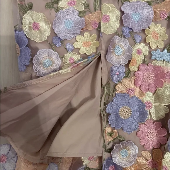 Showpo Floral Embroidered Dress - Purple and Pink - Picture 6 of 9